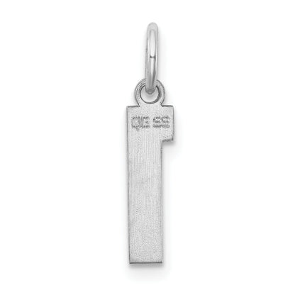 Sterling Silver Silver/Rhodium-Plated Polished Number 1 Charm