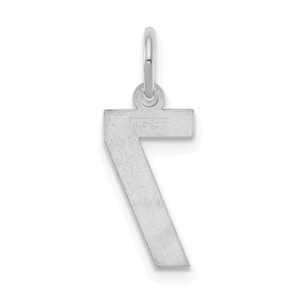 Sterling Silver Silver/Rhodium-Plated Polished Number 7 Charm