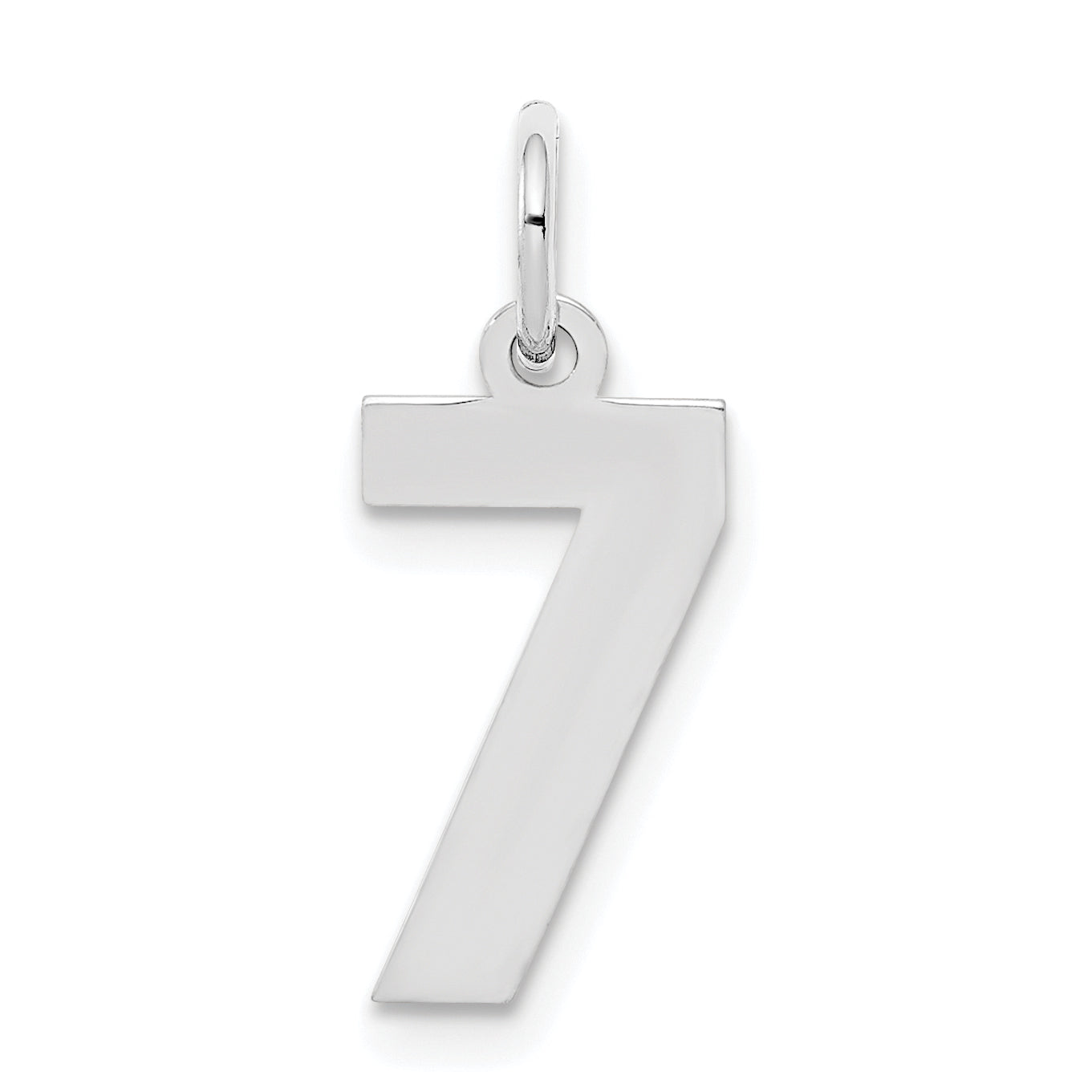 Sterling Silver Silver/Rhodium-Plated Polished Number 7 Charm