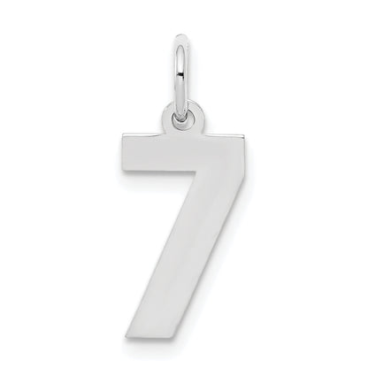 Sterling Silver Silver/Rhodium-Plated Polished Number 7 Charm