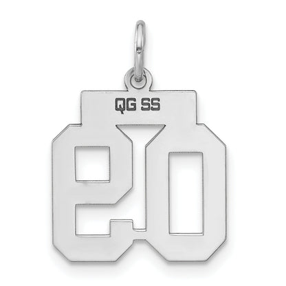 Sterling Silver Polished Small Number 09 W/Top Charm