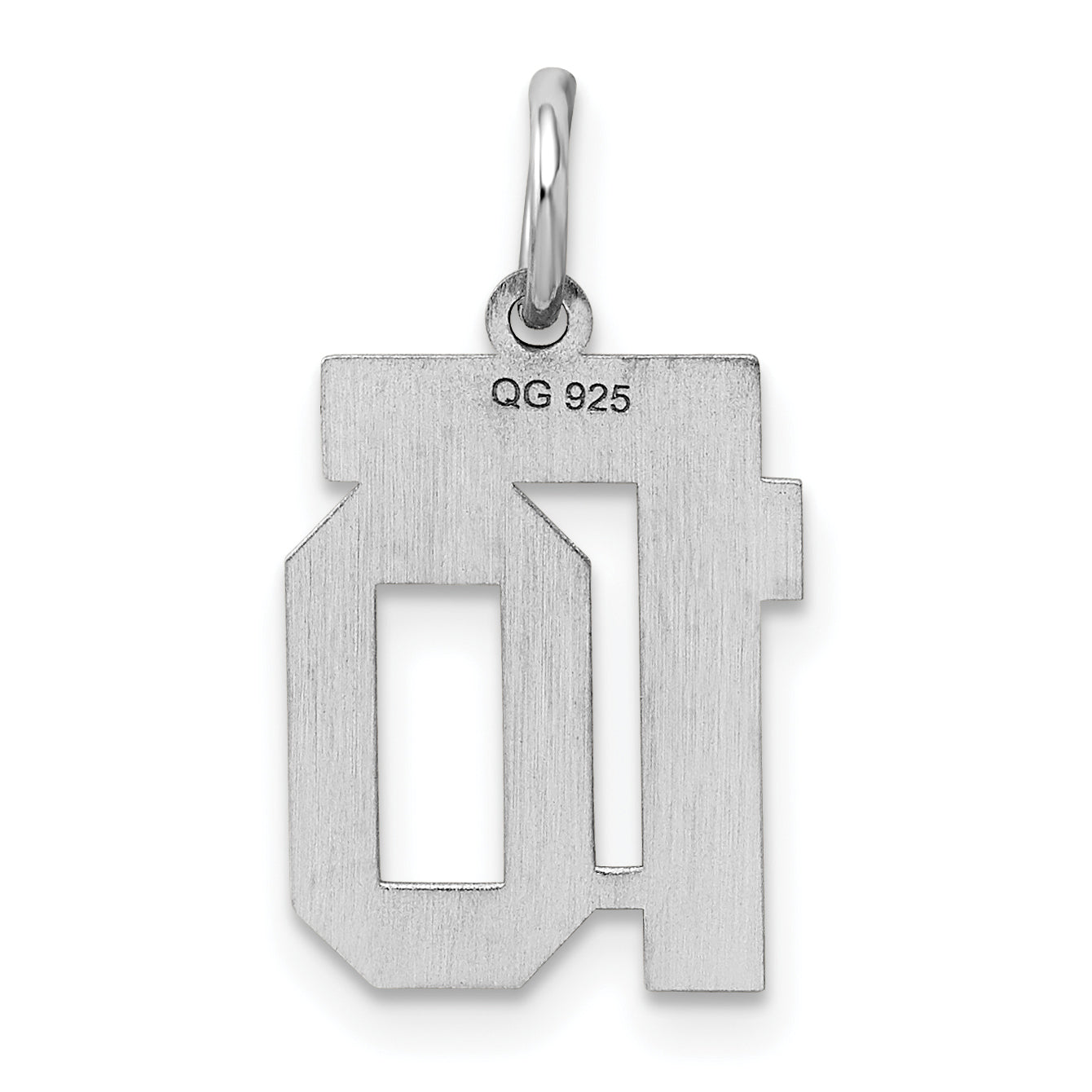 Sterling Silver Silver/Rhodium-Plated Polished Number 10 Charm