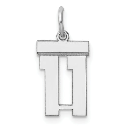 Sterling Silver Silver/Rhodium-Plated Polished Number 11 Charm