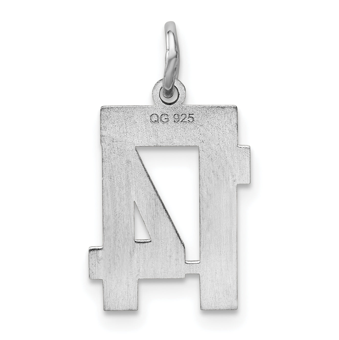 Sterling Silver Silver/Rhodium-Plated Polished Number 14 Charm