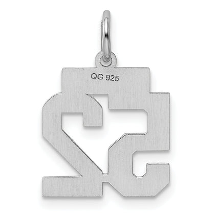 Sterling Silver Silver/Rhodium-Plated Polished Number 52 Charm
