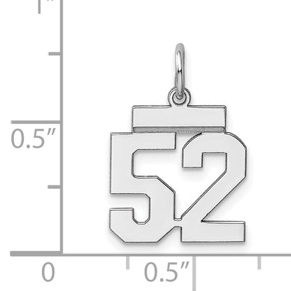 Sterling Silver Silver/Rhodium-Plated Polished Number 52 Charm