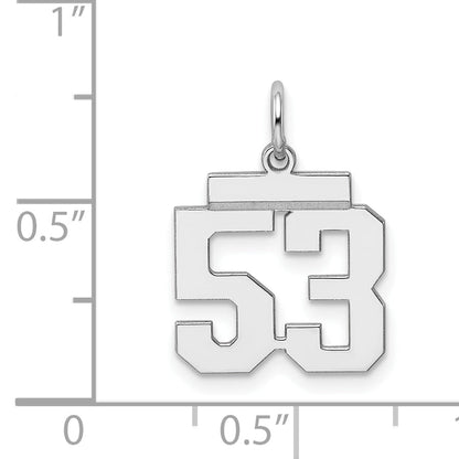 Sterling Silver Silver/Rhodium-Plated Polished Number 53 Charm