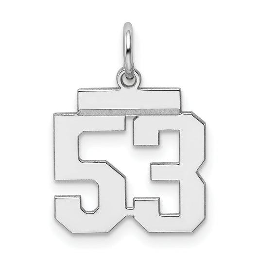 Sterling Silver Silver/Rhodium-Plated Polished Number 53 Charm
