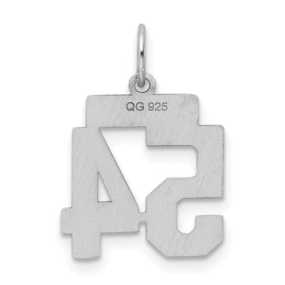 Sterling Silver Silver/Rhodium-Plated Polished Number 54 Charm
