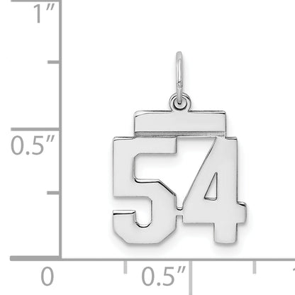 Sterling Silver Silver/Rhodium-Plated Polished Number 54 Charm