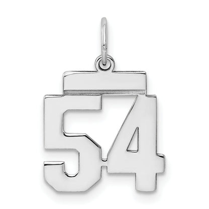 Sterling Silver Silver/Rhodium-Plated Polished Number 54 Charm