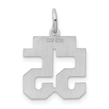 Sterling Silver Silver/Rhodium-Plated Polished Number 55 Charm
