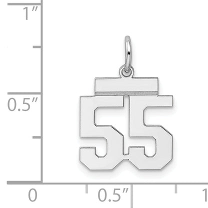 Sterling Silver Silver/Rhodium-Plated Polished Number 55 Charm