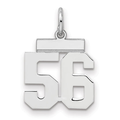 Sterling Silver Silver/Rhodium-Plated Polished Number 56 Charm
