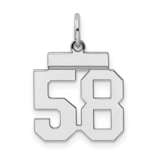 Sterling Silver Silver/Rhodium-Plated Polished Number 58 Charm