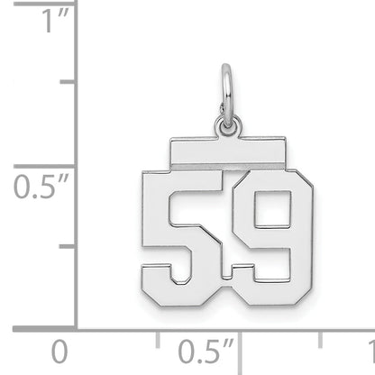 Sterling Silver Silver/Rhodium-Plated Polished Number 59 Charm