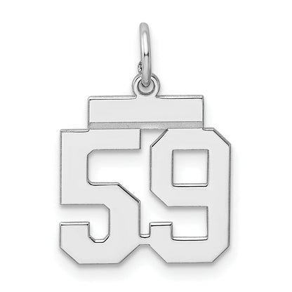 Sterling Silver Silver/Rhodium-Plated Polished Number 59 Charm