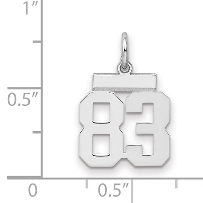 Sterling Silver Silver/Rhodium-Plated Polished Number 83 Charm