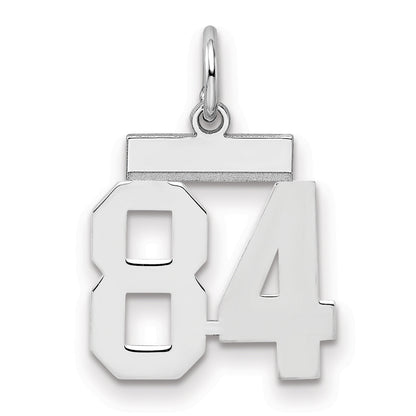 Sterling Silver Silver/Rhodium-Plated Polished Number 84 Charm