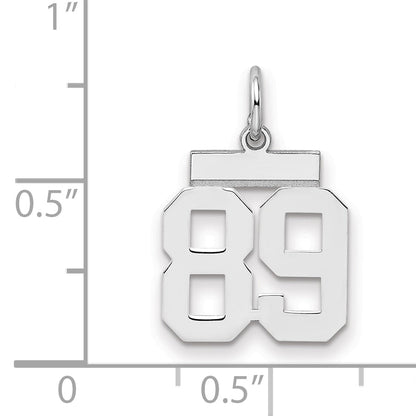 Sterling Silver Silver/Rhodium-Plated Polished Number 89 Charm