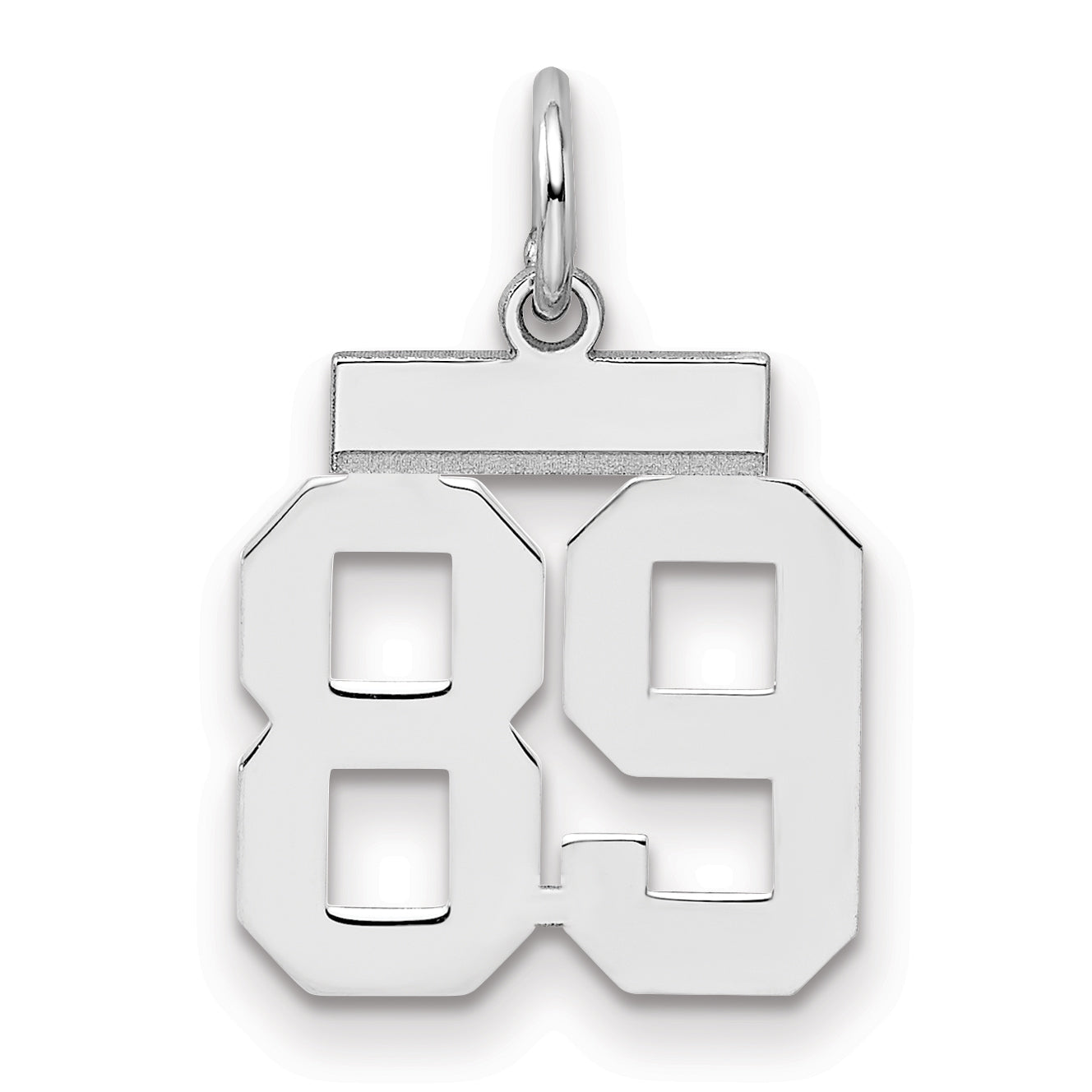 Sterling Silver Silver/Rhodium-Plated Polished Number 89 Charm