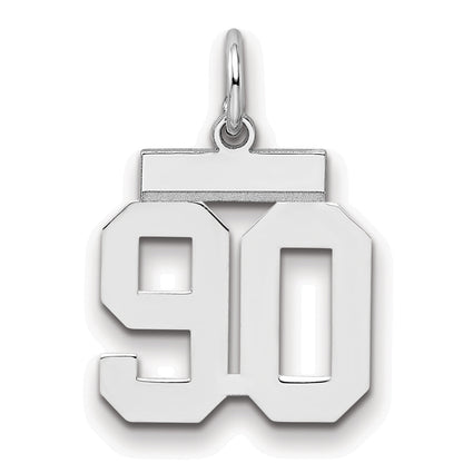 Sterling Silver Silver/Rhodium-Plated Polished Number 90 Charm