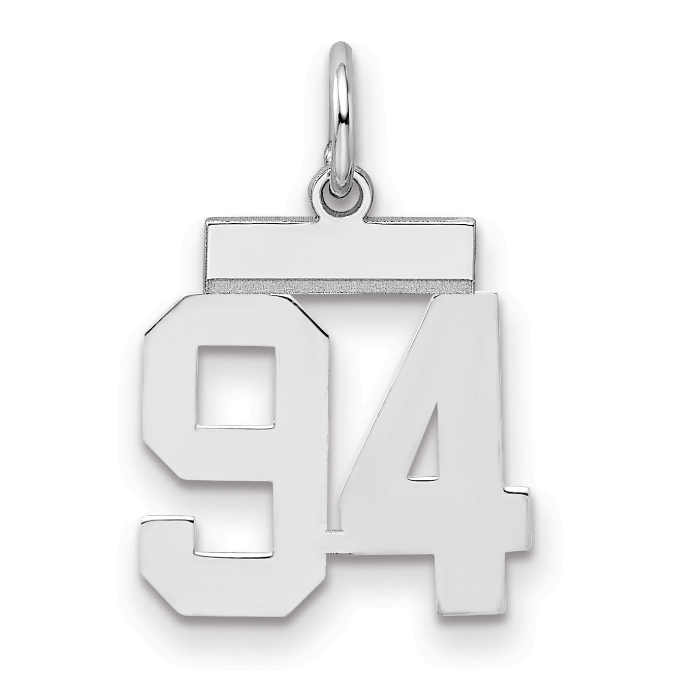 Sterling Silver Silver/Rhodium-Plated Polished Number 94 Charm