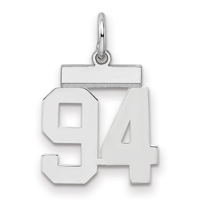 Sterling Silver Silver/Rhodium-Plated Polished Number 94 Charm