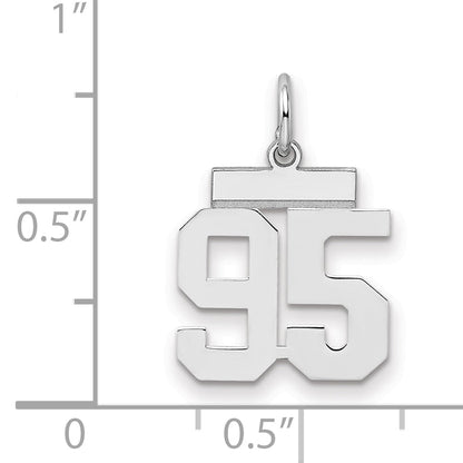 Sterling Silver Silver/Rhodium-Plated Polished Number 95 Charm