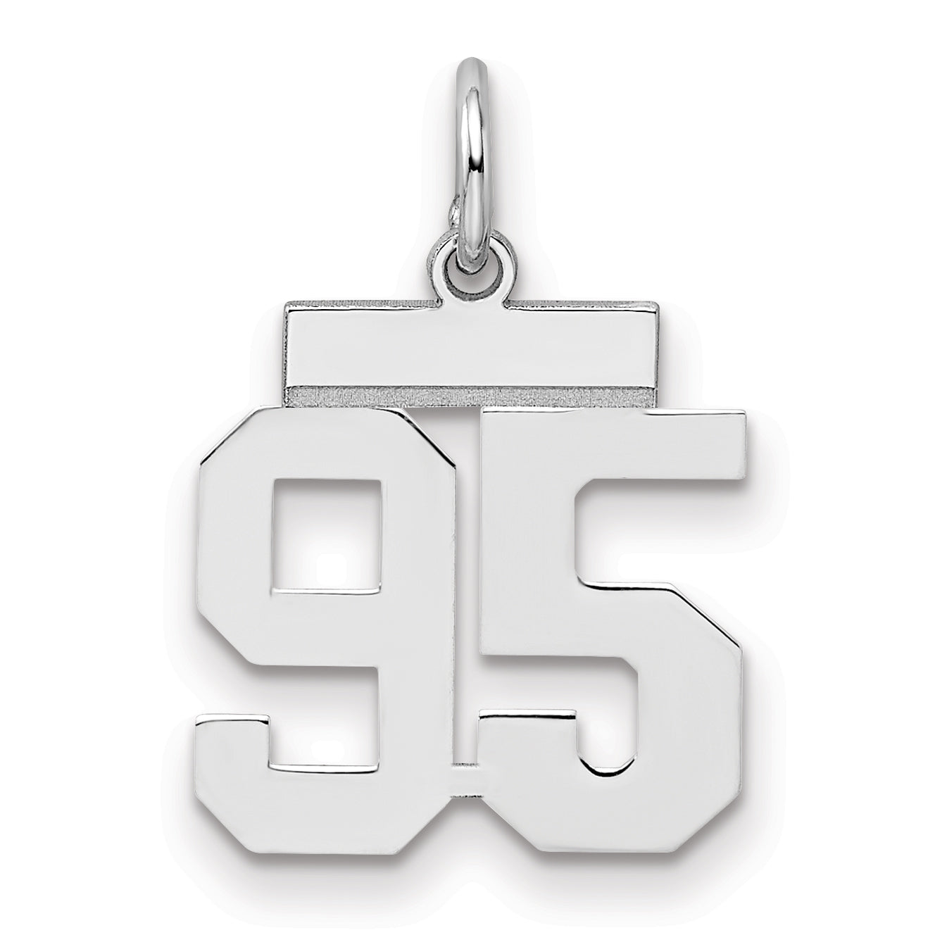 Sterling Silver Silver/Rhodium-Plated Polished Number 95 Charm