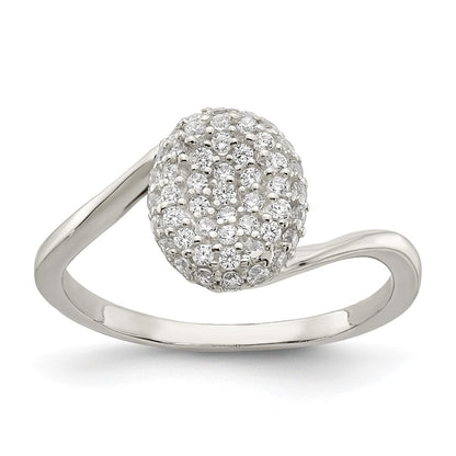 Sterling Silver 16 In W/1.5 Ext. Cz Oval Necklace, Earrings, Ring Set