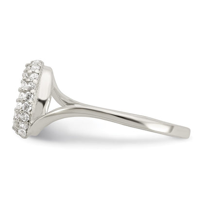 Sterling Silver 16 In W/1.5 Ext. Cz Oval Necklace, Earrings, Ring Set