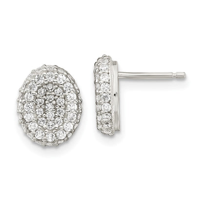 Sterling Silver 16 In W/1.5 Ext. Cz Oval Necklace, Earrings, Ring Set