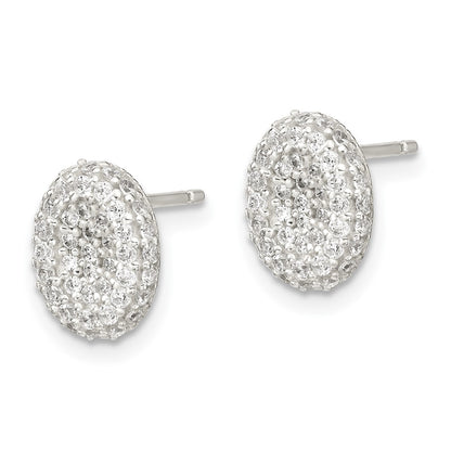 Sterling Silver 16 In W/1.5 Ext. Cz Oval Necklace, Earrings, Ring Set