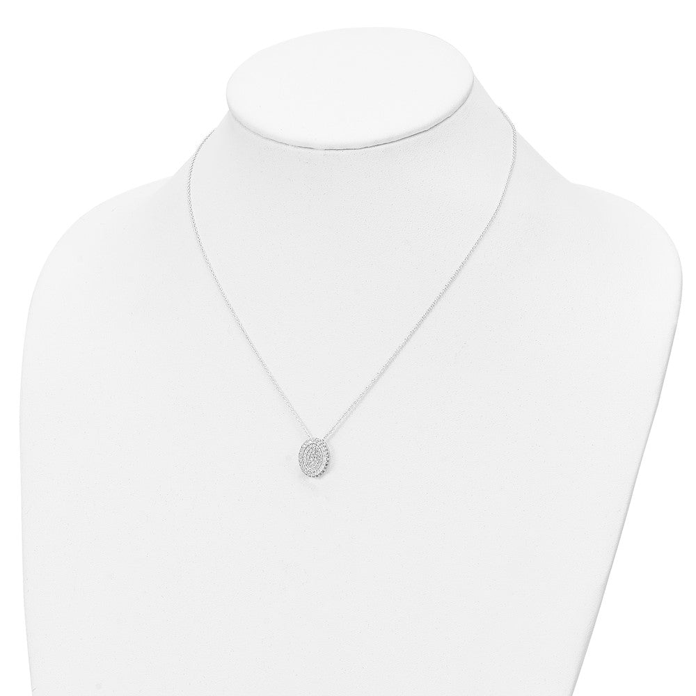 Sterling Silver 16 In W/1.5 Ext. Cz Oval Necklace, Earrings, Ring Set