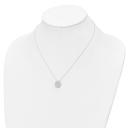 Sterling Silver 16 In W/1.5 Ext. Cz Oval Necklace, Earrings, Ring Set