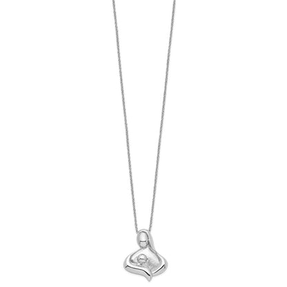 Sterling Silver Sentimental Expressions Rhodium-Plated Polished Maternal Bond 18In Necklace