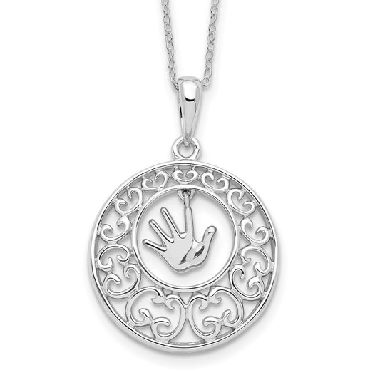 Sterling Silver Sentimental Expressions Rhodium-Plated Antiqued Children 18In Necklace