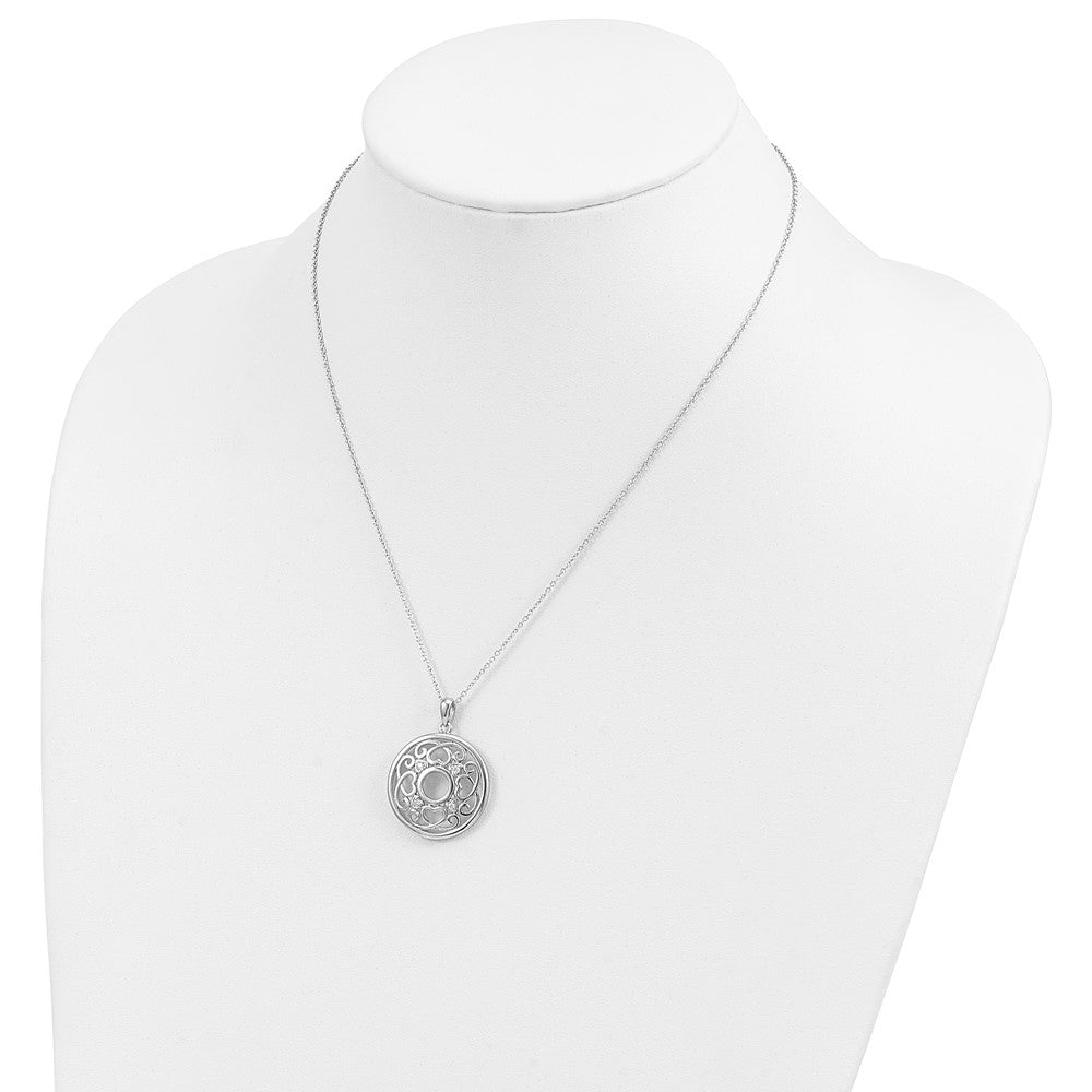 Sterling Silver Sentimental Expressions Rhodium-Plated Cz Wisdom Of Friendship 18In. Necklace