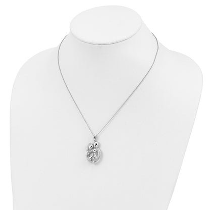 Sterling Silver Sentimental Expressions Rhodium-Plated Cz Family Of 3 Gathering 18In. Necklace