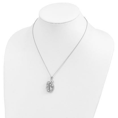 Sterling Silver Sentimental Expressions Rhodium-Plated Cz Family Of 5 Gathering 18In. Necklace