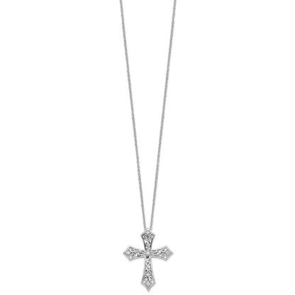 Sterling Silver Sentimental Expressions Rhodium-Plated Cz I Still Believe 18In. Necklace