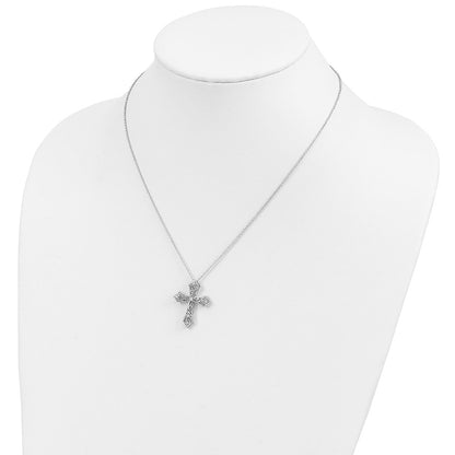 Sterling Silver Sentimental Expressions Rhodium-Plated Cz I Still Believe 18In. Necklace