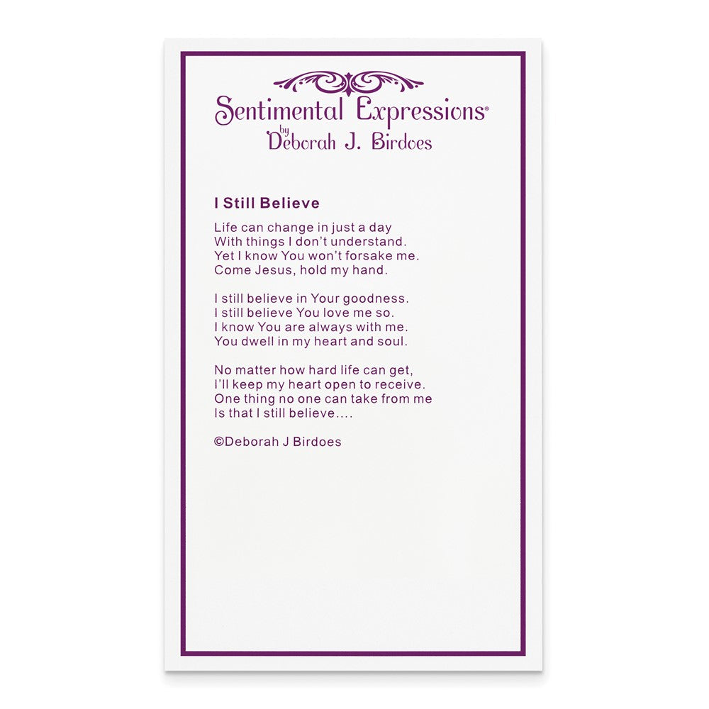 Sterling Silver Sentimental Expressions Rhodium-Plated Cz I Still Believe 18In. Necklace