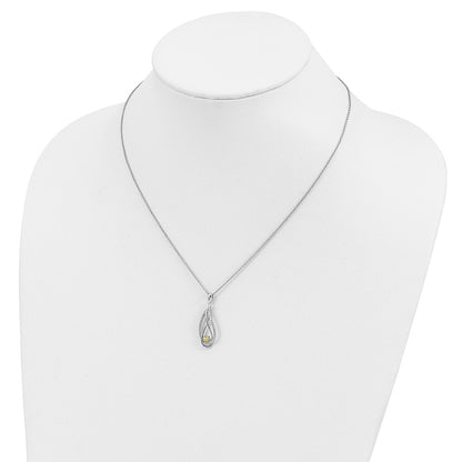 Sterling Silver Sentimental Expressions Rhodium-Plated Nov Cz Always In My Heart Birthstone 18In Necklace