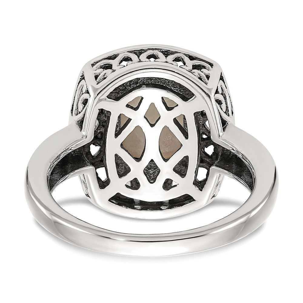 14K/Silver Two Tone Shey Couture Sterling Silver With 14K Accent Antiqued Mother Of Pearl Ring