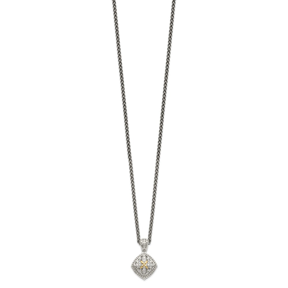 14K/Silver Two Tone Shey Couture Sterling Silver With 14K Accent 18 Inch Diamond Necklace