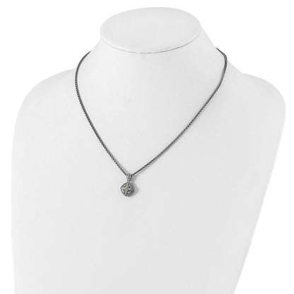 14K/Silver Two Tone Shey Couture Sterling Silver With 14K Accent 18 Inch Diamond Necklace