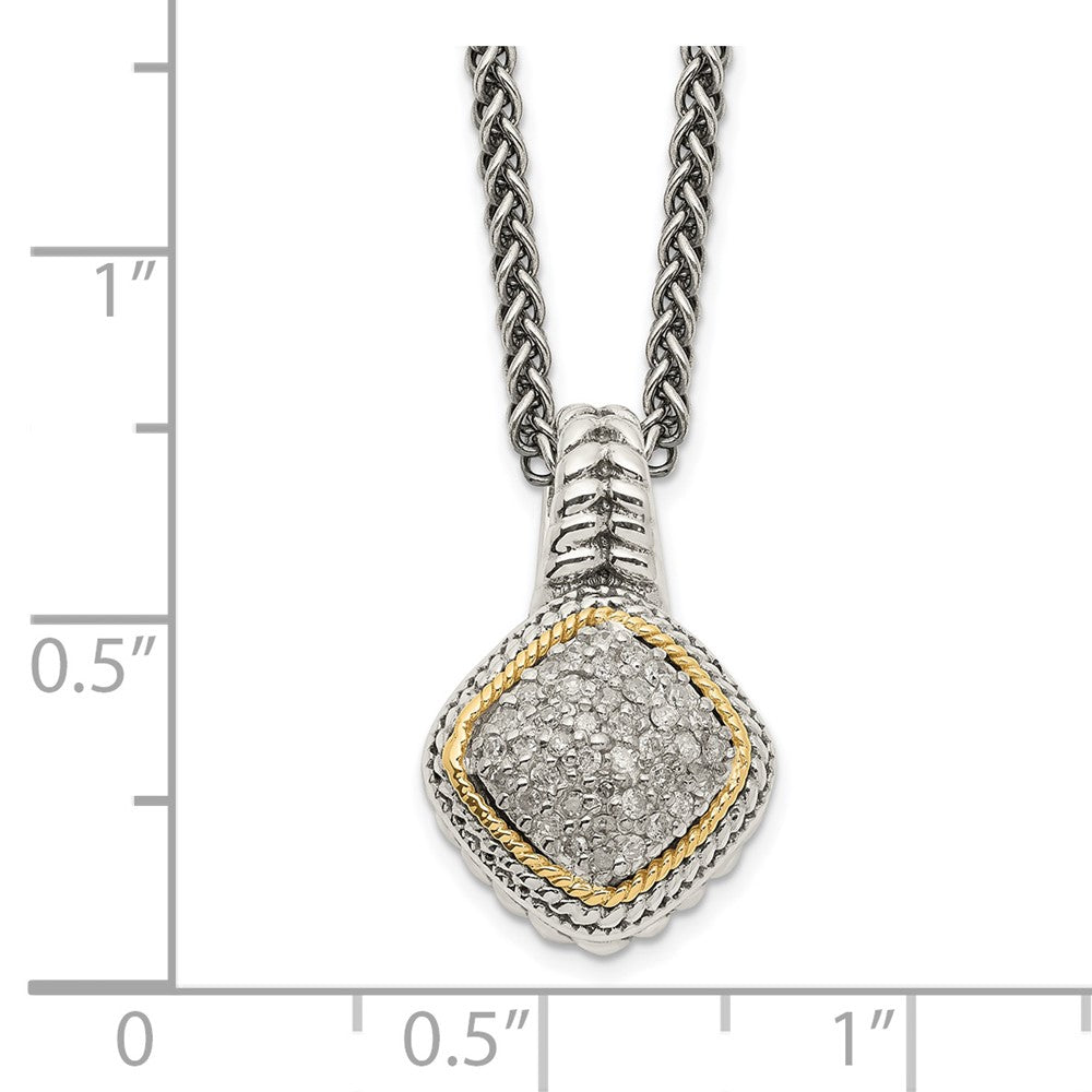 14K/Silver Two Tone Shey Couture Sterling Silver With 14K Accent 18 Inch Diamond Necklace