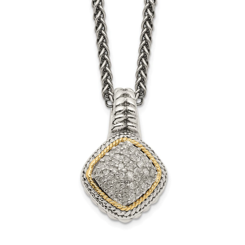 14K/Silver Two Tone Shey Couture Sterling Silver With 14K Accent 18 Inch Diamond Necklace
